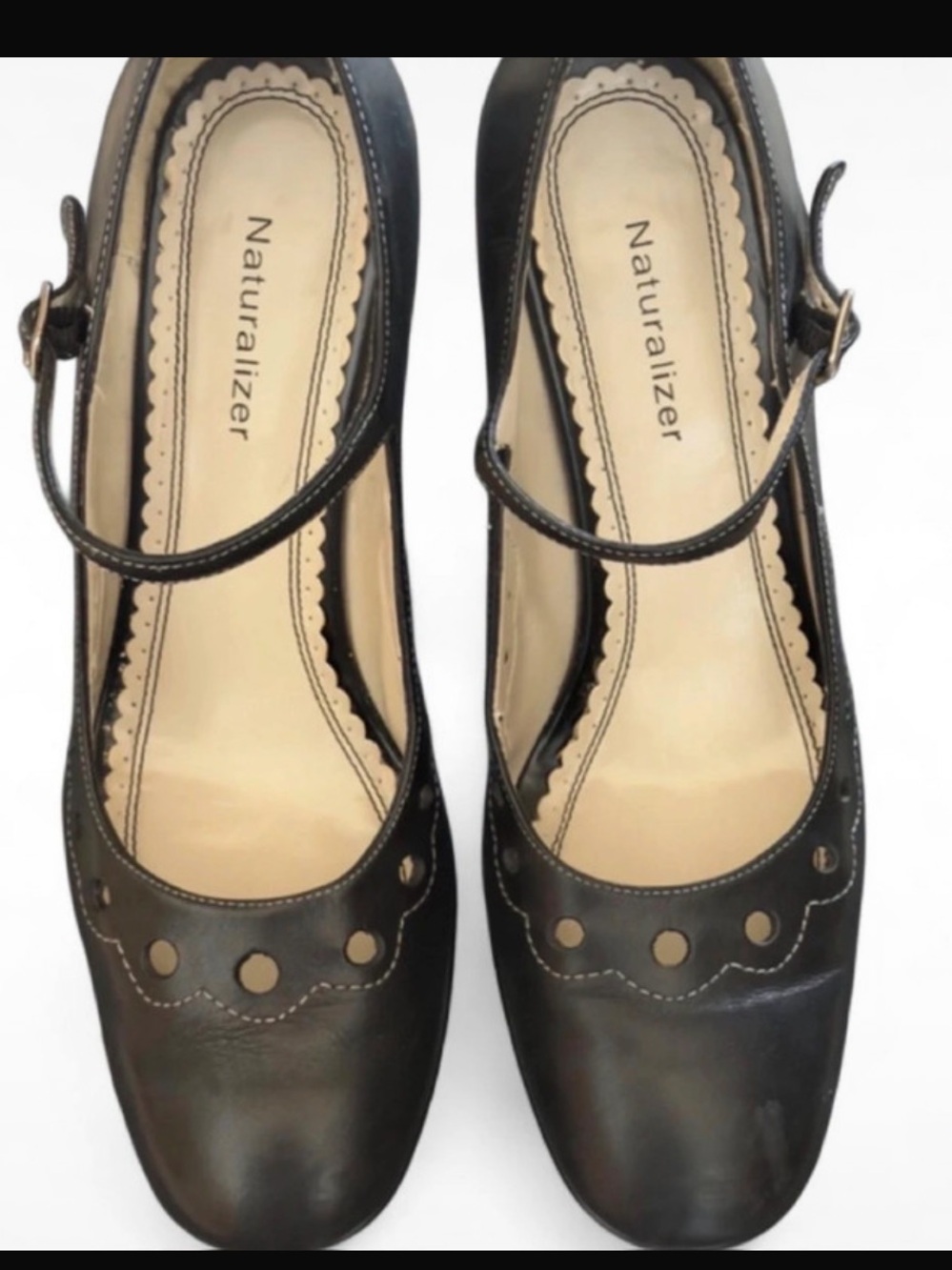Naturalizer Black Mary Jane Heels with Cutout Detail